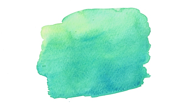 Aquarelle verte dessiné à la main isolé