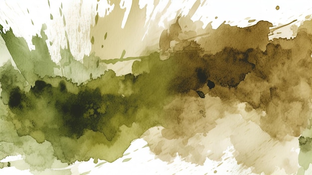 Une aquarelle verte et jaune d'une aquarelle verte et jaune.