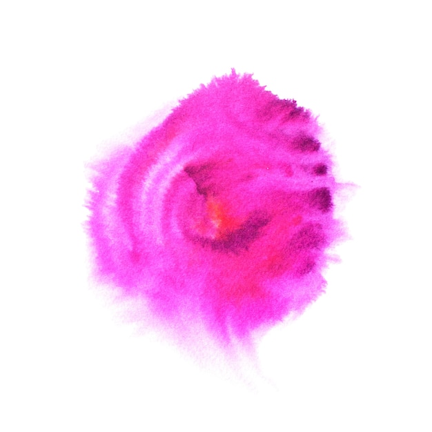 Aquarelles arrondies roses floues sur papier humide.