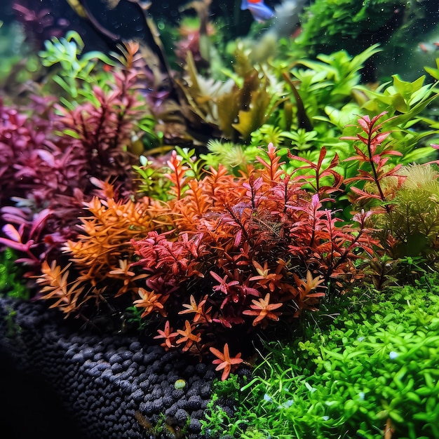 Photo aquarium d'eau douce planté aquascaping paysage sous-marin nature style forêt aquarium réservoir