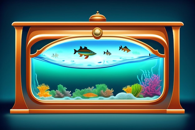 Un aquarium avec un poisson à l'intérieur