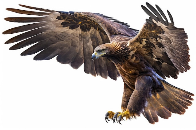 Aquila chrysaetos un aigle royal volant