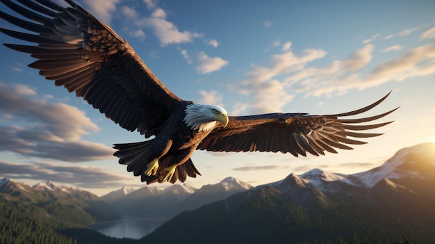 arafe volant dans le ciel avec des montagnes en arrière-plan