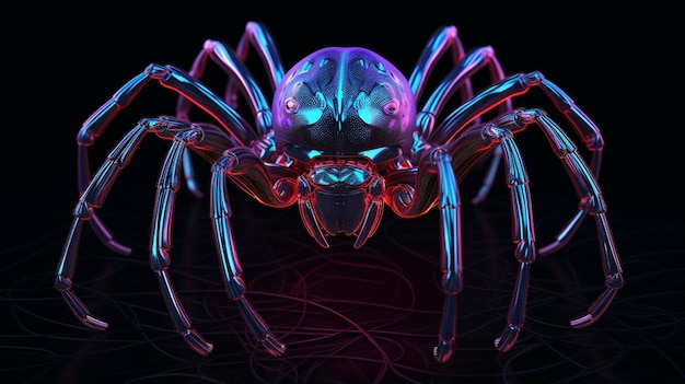 Araignée fluo au design futuriste