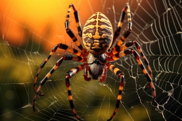 Araignée de jardin sur la toile d'araignée