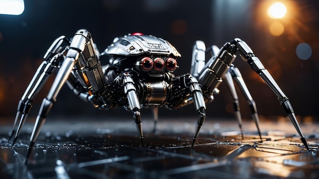 L'araignée jouet de près sur la table IA générative