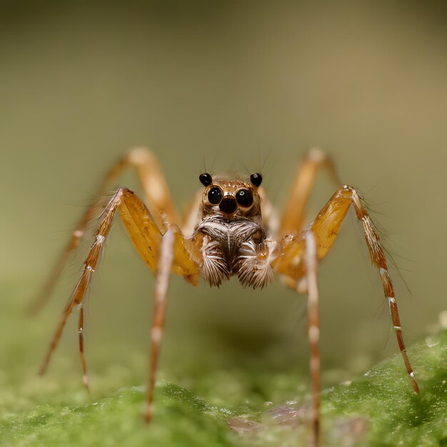 une araignée avec un nez noir et un nez black et un point noir sur le devant