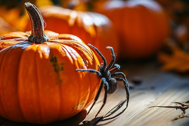Des araignées et des citrouilles effrayantes d'Halloween