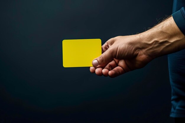 Photo un arbitre de football qui accorde un carton jaune