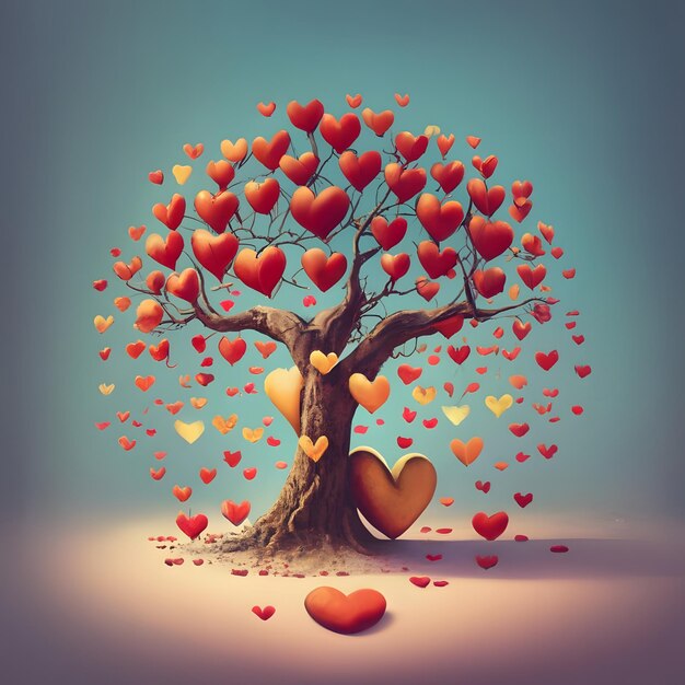 Arbre 3D avec coeur