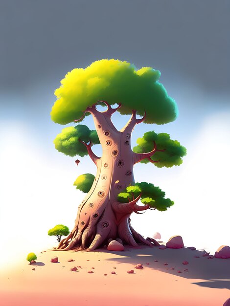 Un arbre avec un arbre dessus