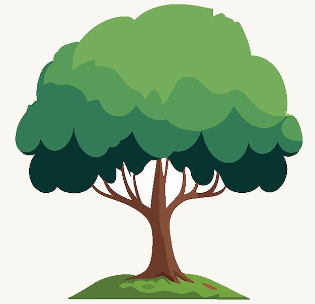 un arbre avec un arbre vert au sommet