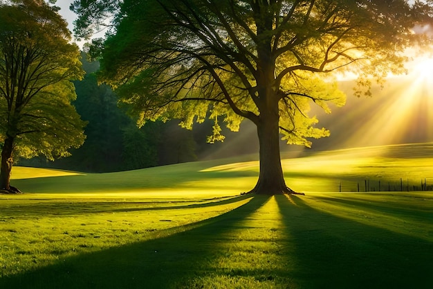 Un arbre au soleil du matin