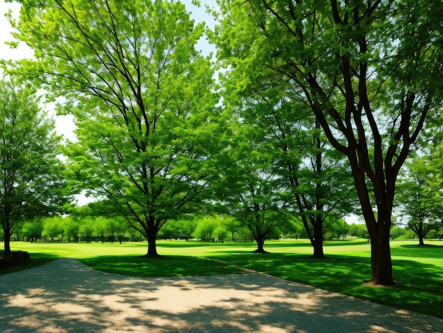 Photo un arbre aux feuilles vertes paysage