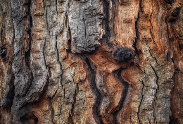 Arbre de bois brun La surface ondulée