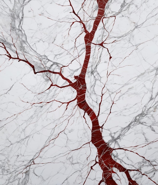 Photo un arbre avec des branches rouges et un fond blanc