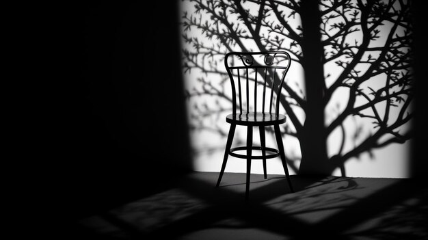 Photo un arbre et une chaise la nuit papier peint uhd image photographique