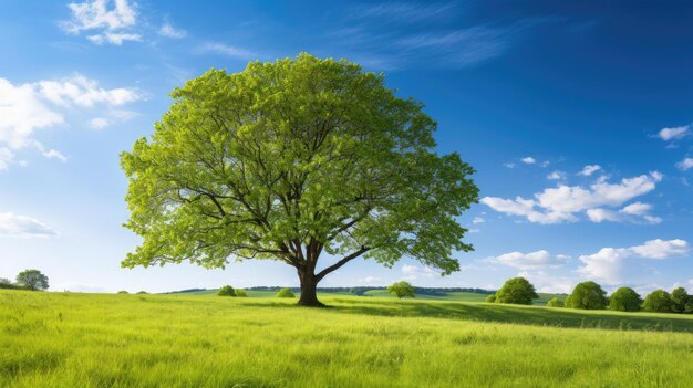 Photo un arbre dans un champ