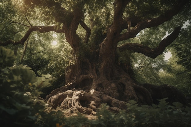 Un arbre dans la forêt avec le mot arbre dessus