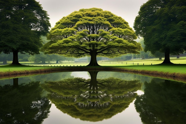 Photo arbre dans un jardin ou un parc symétrique