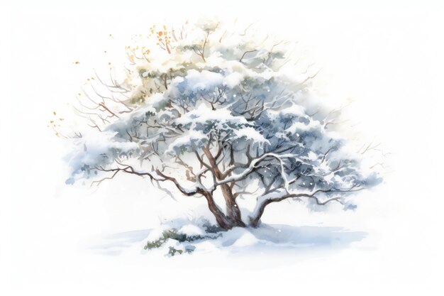 Un arbre dans la neige par personne
