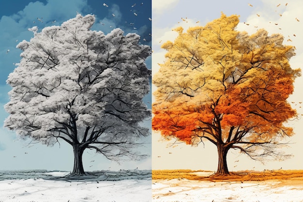 un arbre à différentes saisons