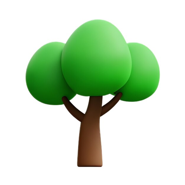 Photo arbre d'été sur fond blanc illustration d'arbre cartoon low poly