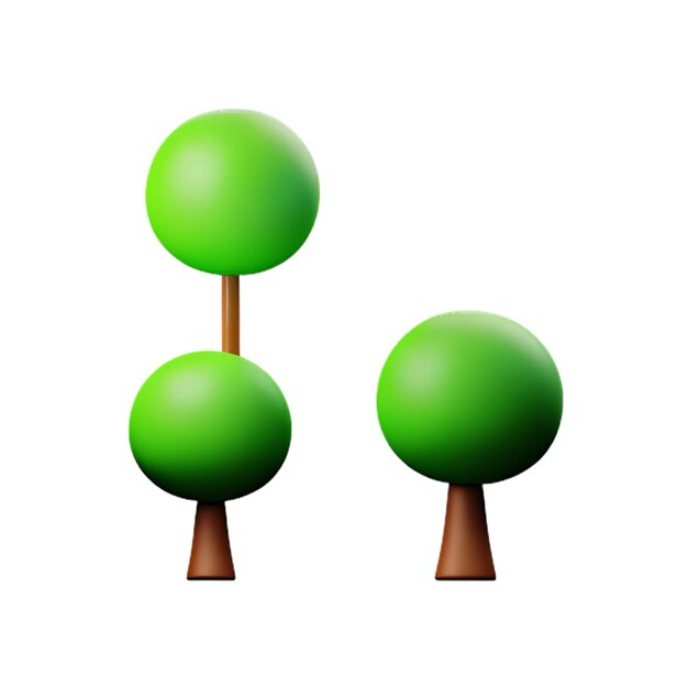 Arbre d'été sur fond blanc illustration d'arbre cartoon low poly