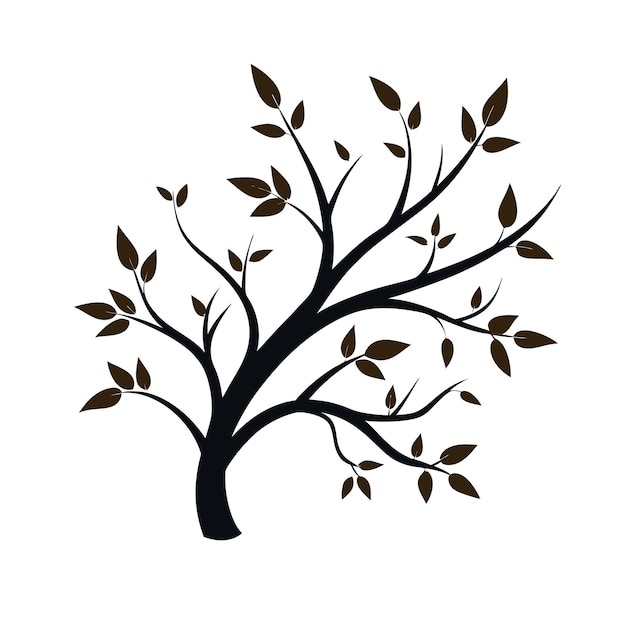 un arbre avec des feuilles noires et blanches