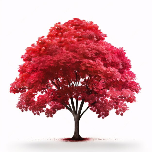 Photo un arbre avec des feuilles rouges