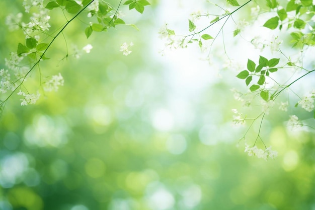 un arbre avec des fleurs blanches en arrière-plan