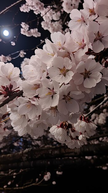 un arbre avec des fleurs blanches qui disent le printemps