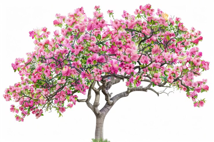 Photo un arbre avec des fleurs roses qui fleurissent