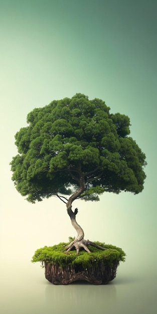 Un arbre avec un fond vert et le mot arbre dessus