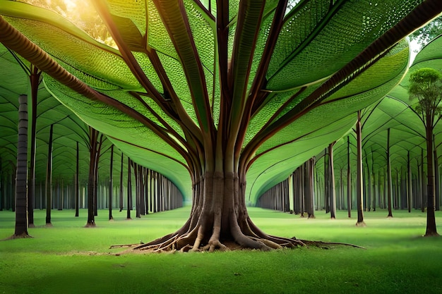 un arbre avec un fond vert avec le mot quot au milieu quot