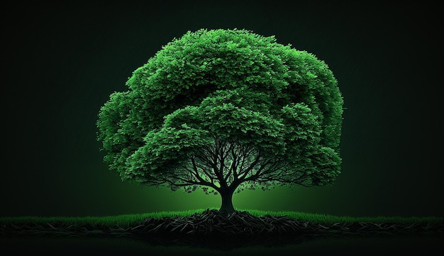 Arbre fond vert nature image de fond d'écran Ai généré art