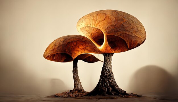 Arbre en forme de champignon