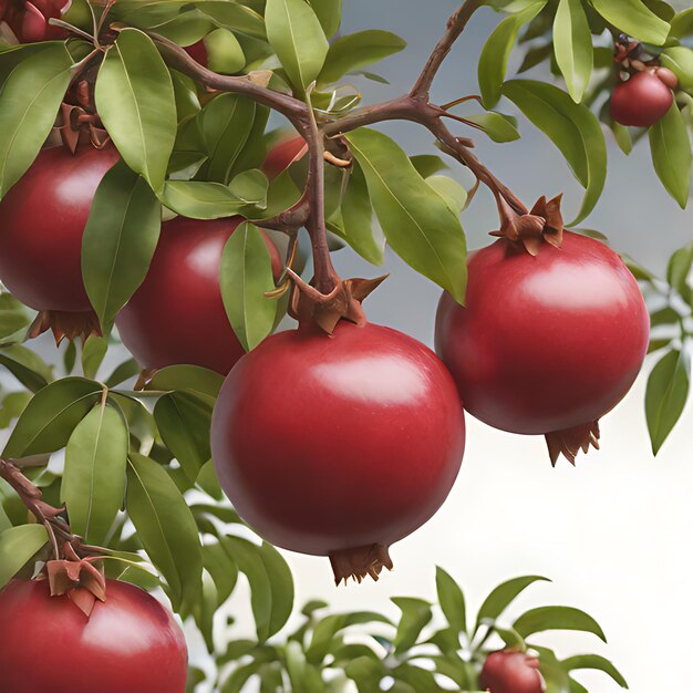 Photo un arbre avec des fruits rouges et verts