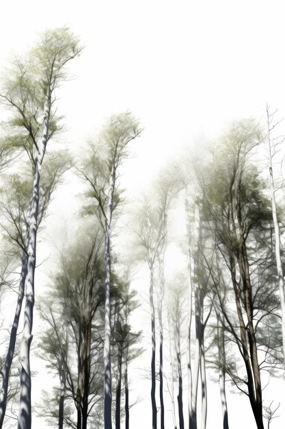 Arbre isolé sur fond blanc