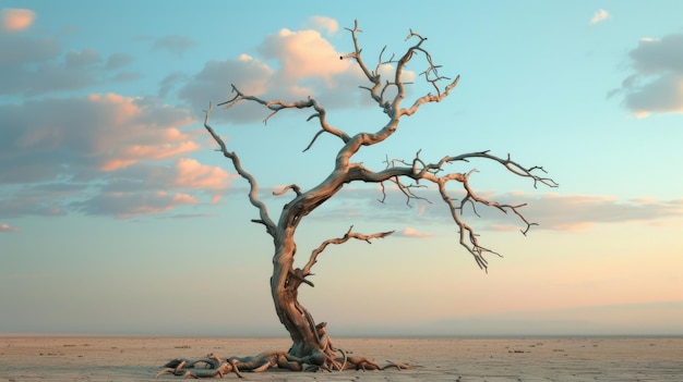 Un arbre mort dans le désert