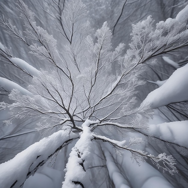 Arbre à neige Ai génératif HD 8K fond d'écran Image photographique