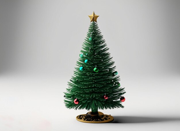 Arbre de Noël 3D sur fond blanc Concept de Noël