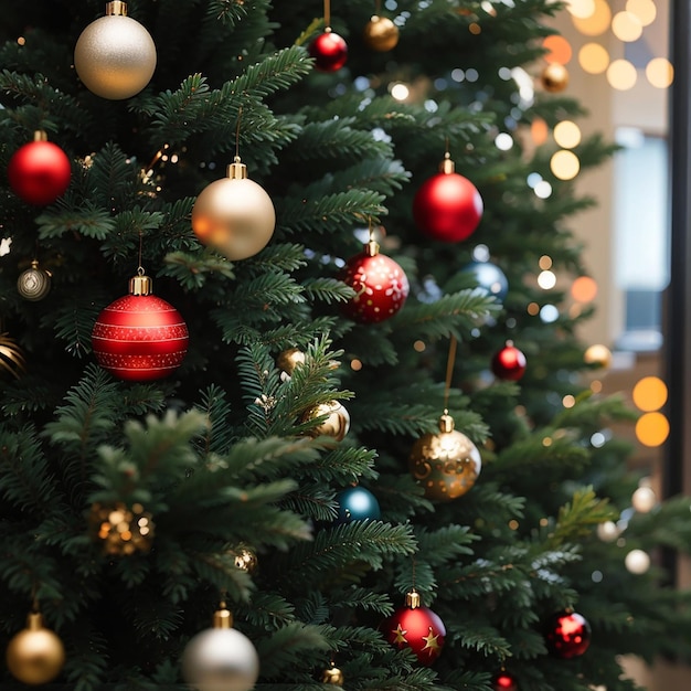 arbre de noël boîte cadeau ornement d'arrière-plan