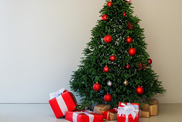 arbre de Noël avec boîte à cadeaux