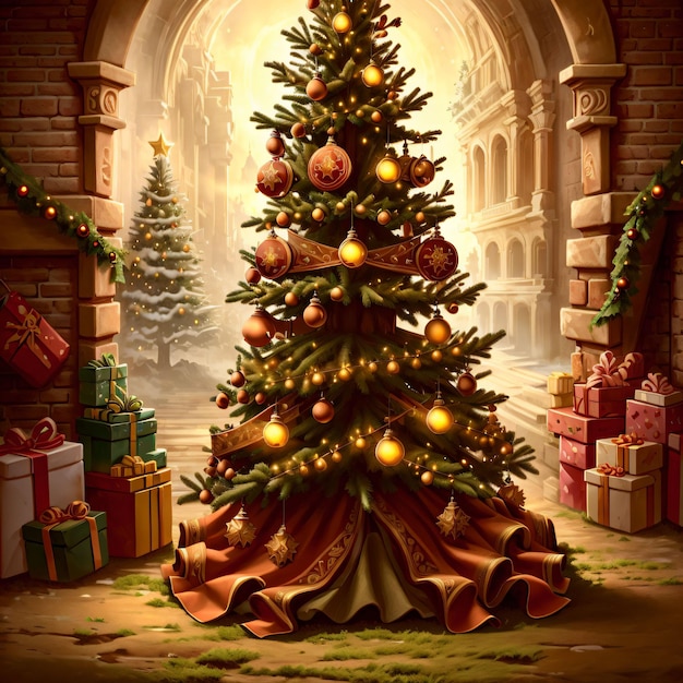 arbre de Noël et des cadeaux