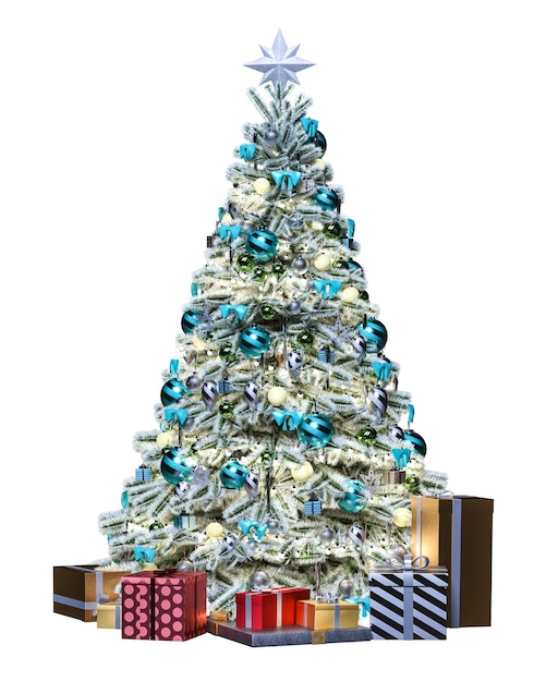 arbre de Noël avec des cadeaux