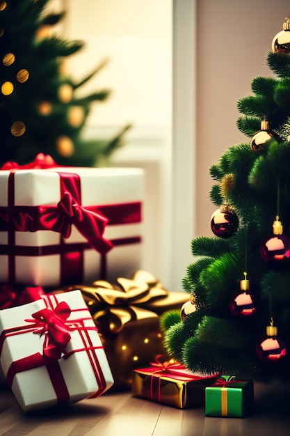 arbre de Noël et des cadeaux