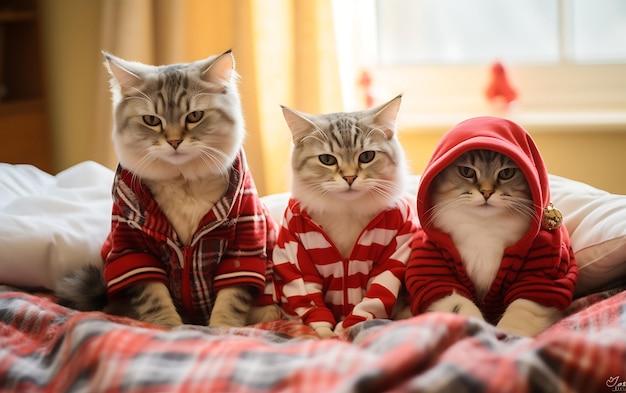 arbre de Noël avec des chats et des chats