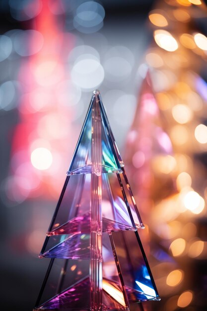 Photo un arbre de noël coloré avec des lumières dessus