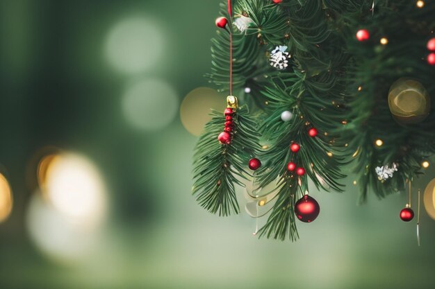 Arbre de Noël décoré sur un fond flou